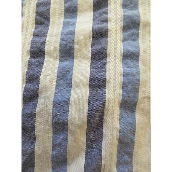 Faconnable Shirt Men's L Blue White Bold Stripe Textured Cotton Button Down - Picture 9 of 10